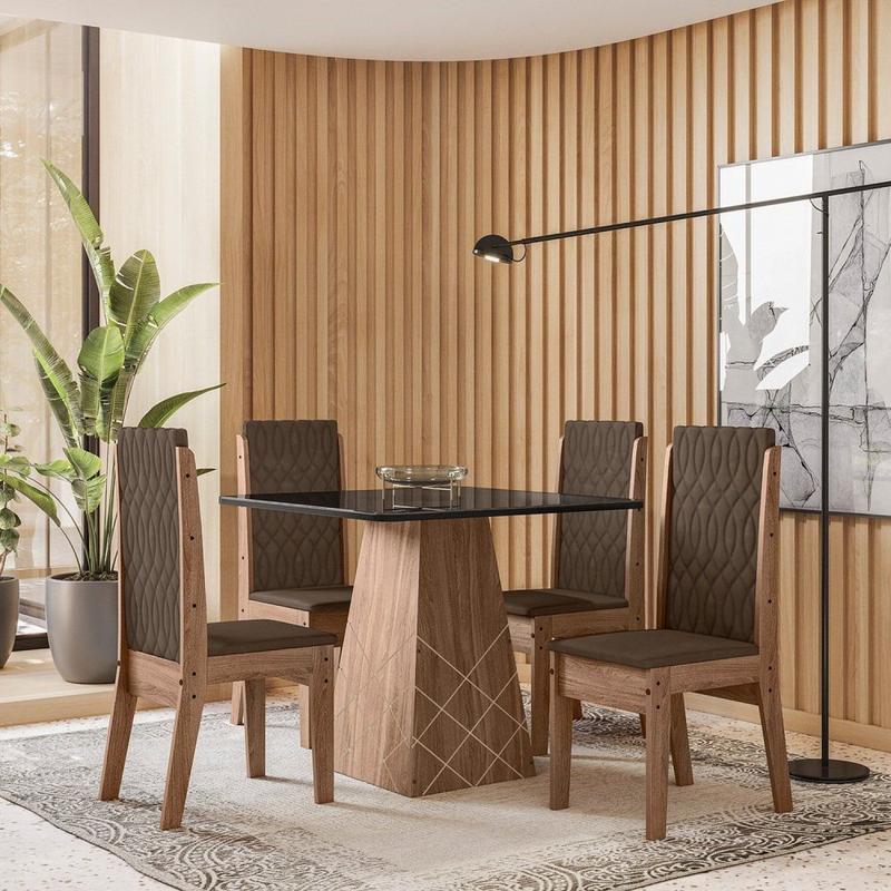 Conjunto Torre Lisboa 90x90cm com 4 Cadeiras - Celta Móveis - Mesa